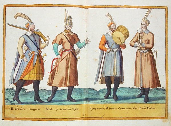 Kostýmy ze šestnáctého století z „Omnium Poene Gentium Imagines“, vydané v Kolíně nad Rýnem od Abraham de Bruyn