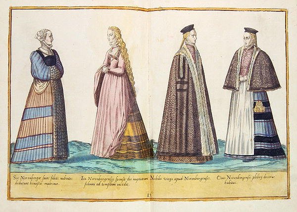 Kostýmy ze šestnáctého století z „Omnium Poene Gentium Imagines“, vydané v Kolíně nad Rýnem od Abraham de Bruyn