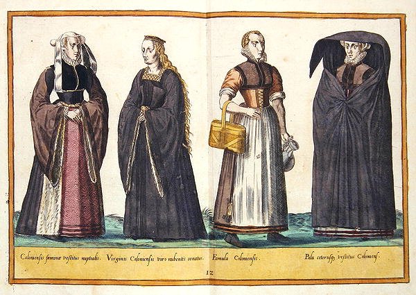 Kostýmy ze 16. století z knihy "Omnium Poene Gentium Imagines", vydané v Kolíně nad Rýnem. od Abraham de Bruyn