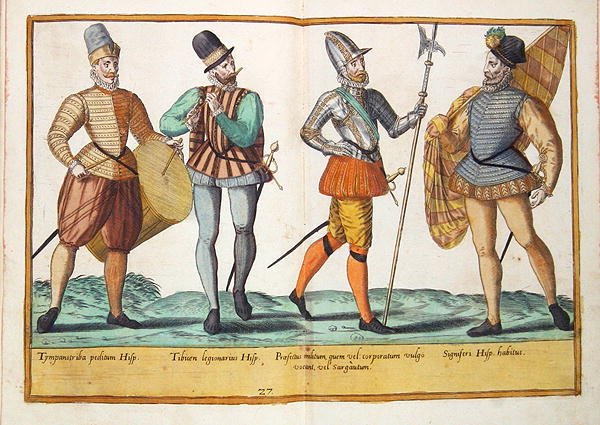 Kostýmy ze šestnáctého století z „Omnium Poene Gentium Imagines“, vydané v Kolíně nad Rýnem od Abraham de Bruyn