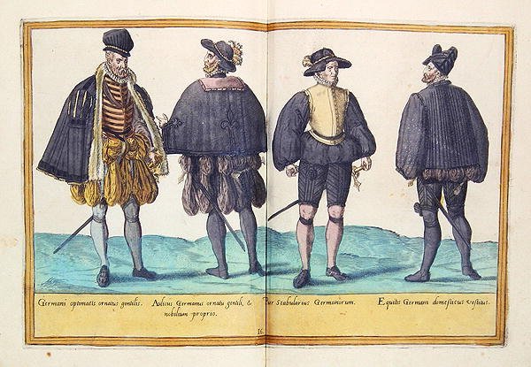 Kostýmy ze šestnáctého století z „Omnium Poene Gentium Imagines“, vydané v Kolíně nad Rýnem od Abraham de Bruyn