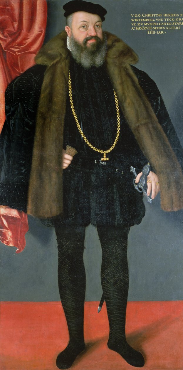 Christoph, vévoda z Württemberska (1515-68), syn Ulricha I. z Württemberska ve španělském kroji od Abraham de Hel