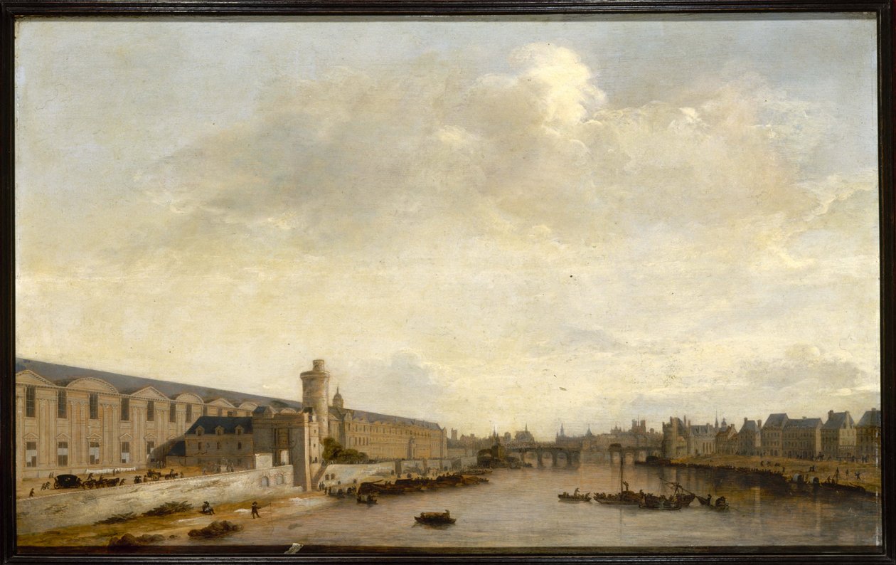 Velká galerie Louvru, Porte Neuve a Tour de Bois, kolem roku 1640 (olej na dřevě) od Abraham de Verwer