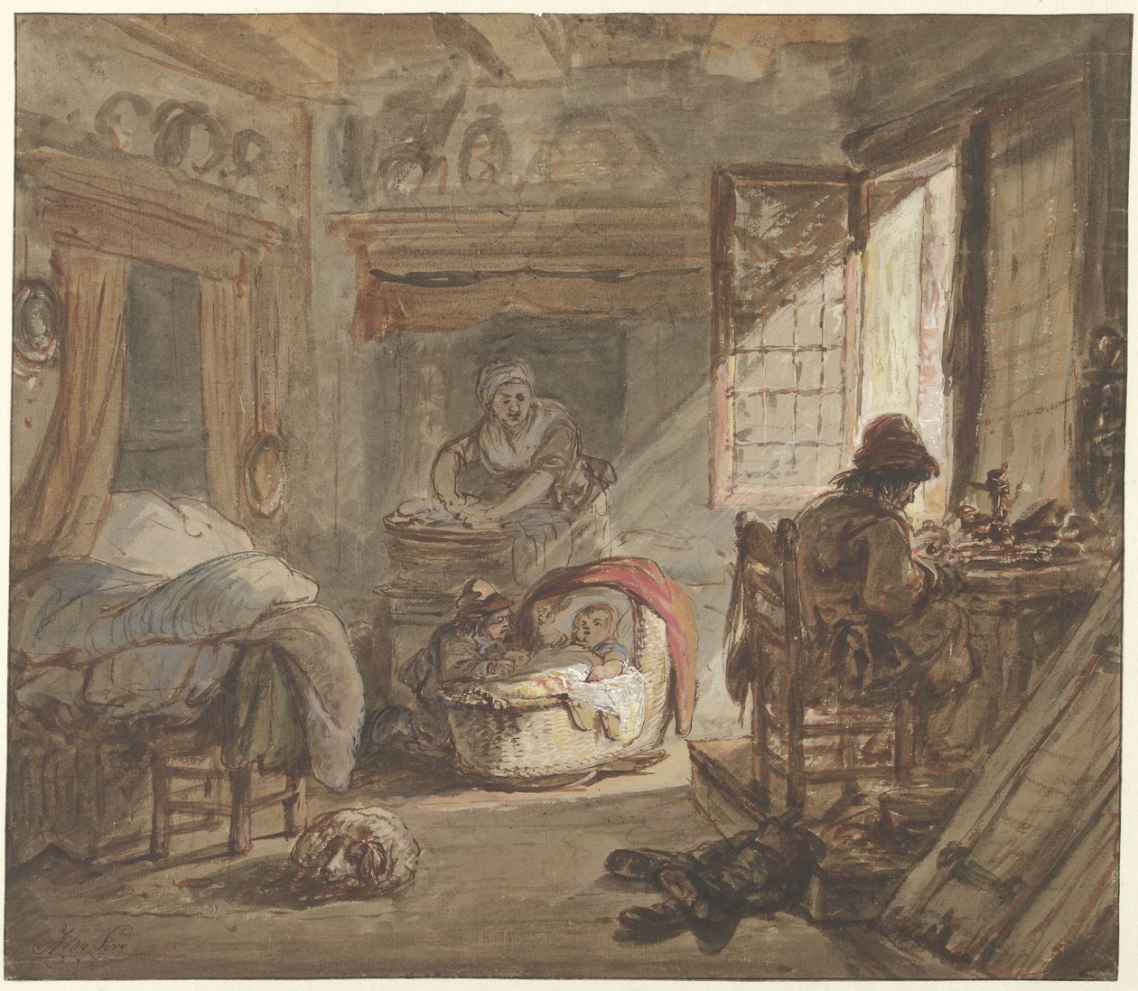Interiér s rodinou od Abraham van Strij (I)