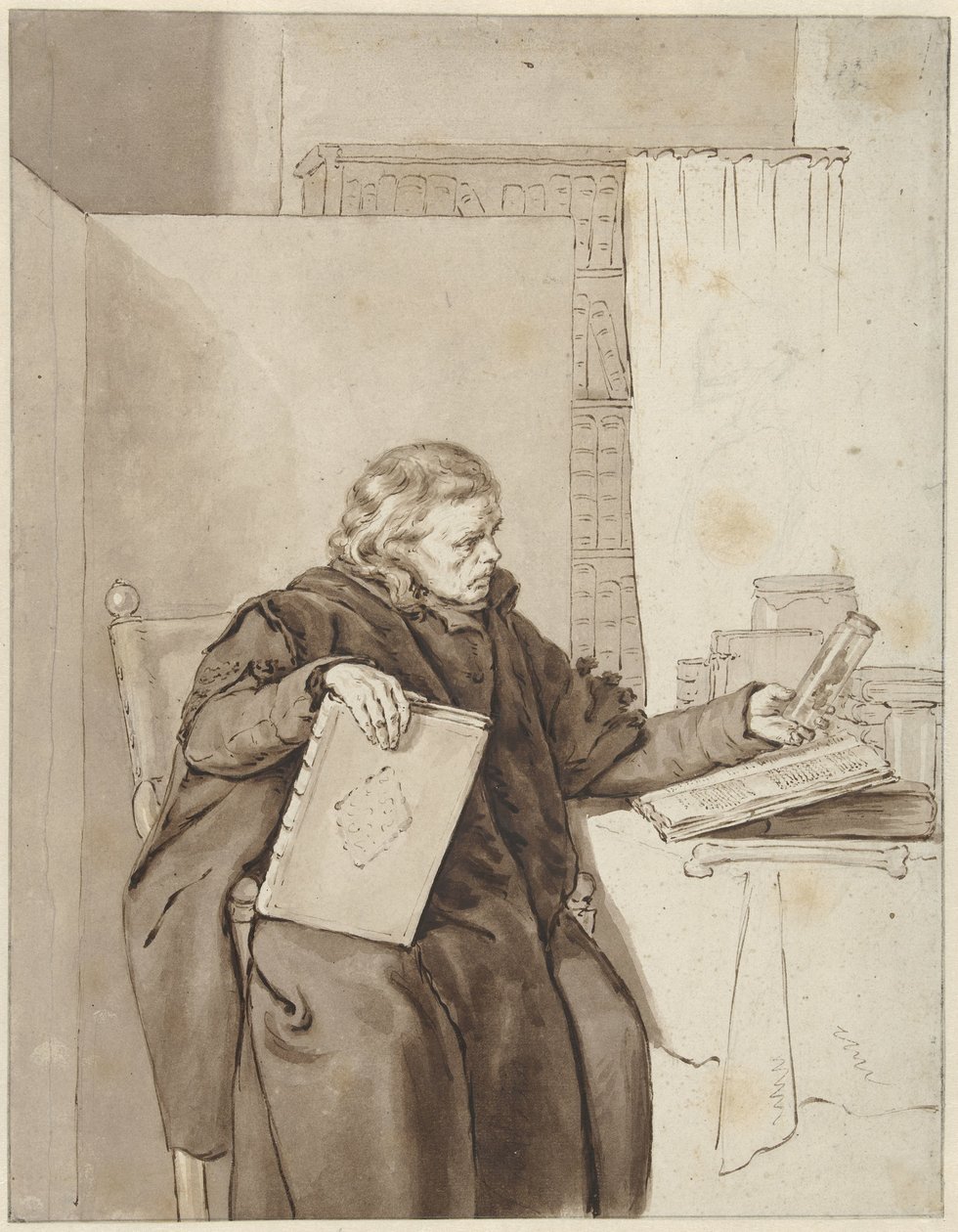 Portrét starého muže v pracovně od Abraham van Strij (I)
