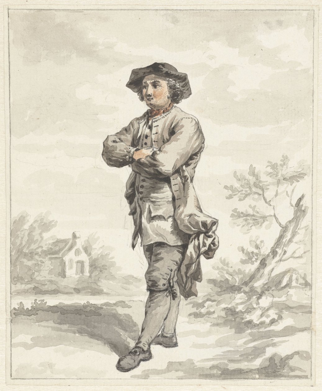 Stojící muž se založenýma rukama, čelem doleva od Abraham van Strij (I)