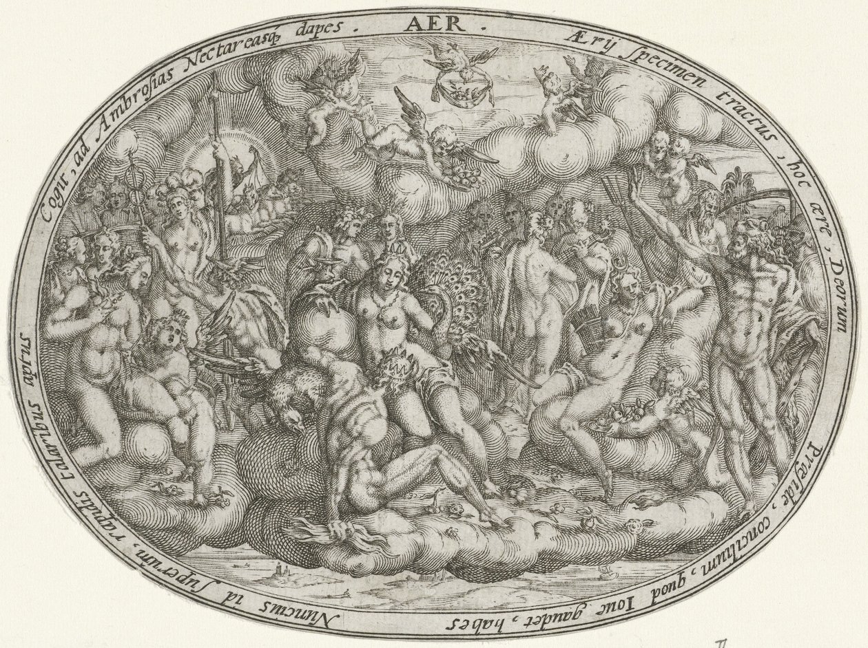 Olympští bohové mezi mraky: živel vzduchu Aer (název na objektu) The Four Elements (název série) od Abraham van den Hecken