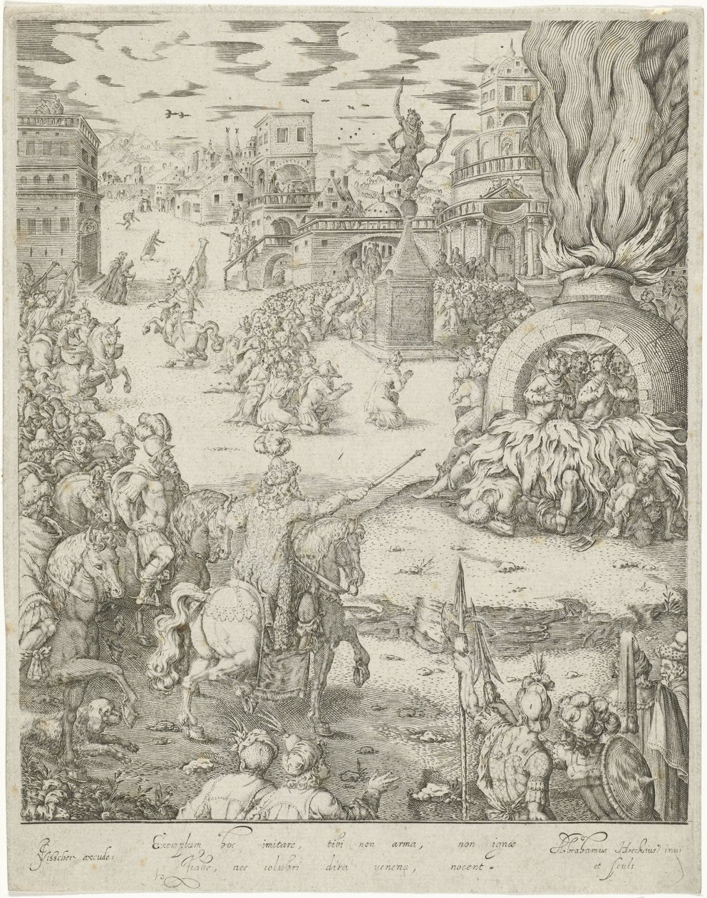 Shadrach, Meshach a Abednego v ohnivé peci od Abraham van den Hecken