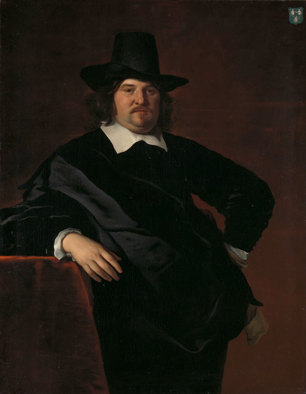 Abraham de Visscher (1605-67). Amsterdamský obchodník a ředitel nizozemské Západoindické společnosti od Abraham van den Tempel (attributed to)