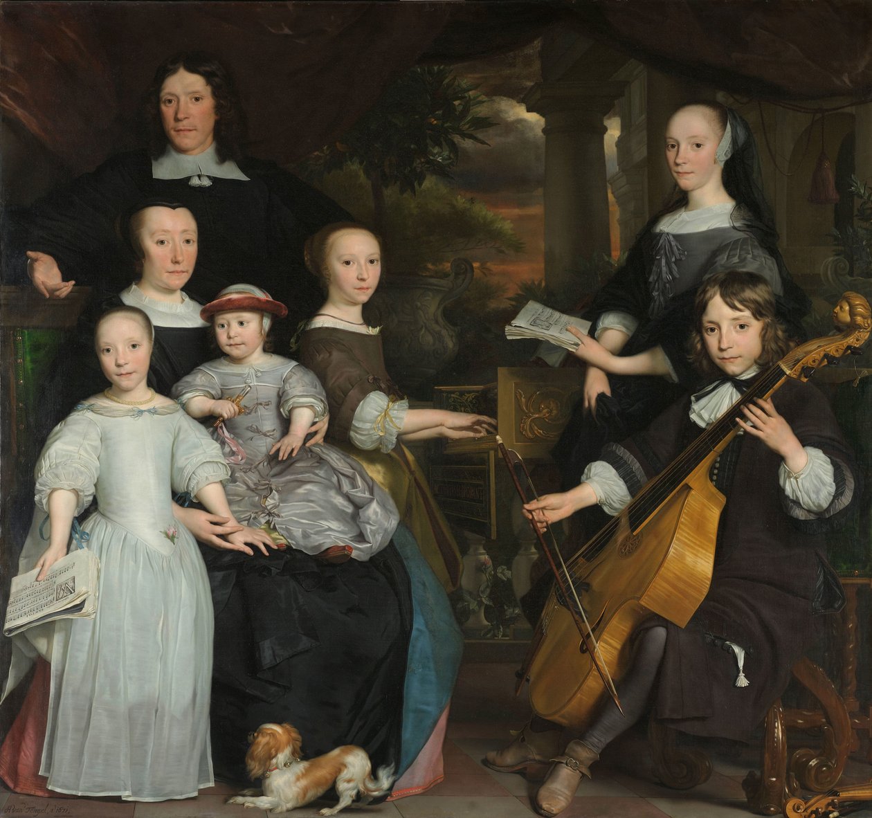 David Leeuw se svou rodinou David Leeuw (1631/32-1703). Amsterdamský obchodník s rodinou od Abraham van den Tempel