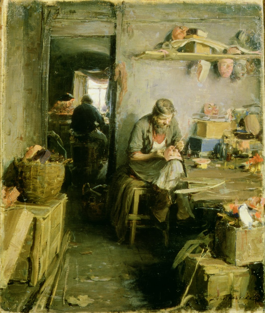 Ve studiu masek, 1897 od Abram Efimovich Arkhipov