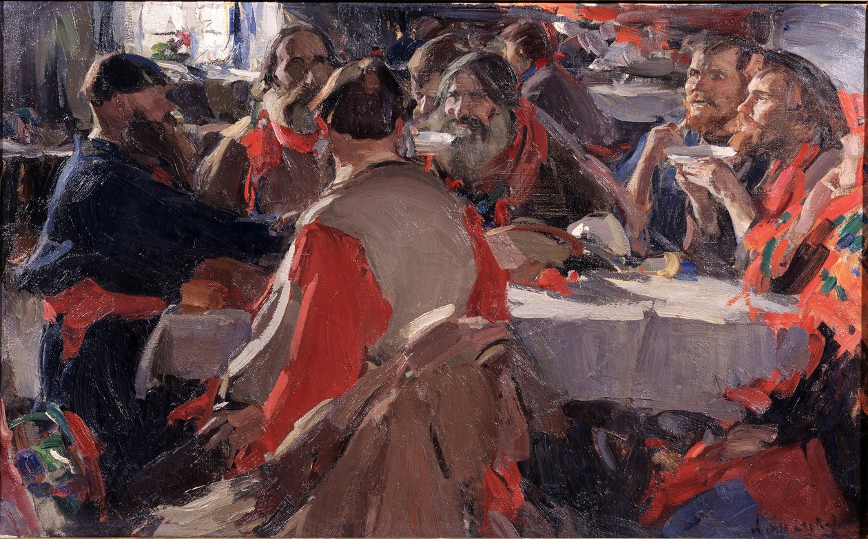 Pití čaje od Abram Efimovich Arkhipov