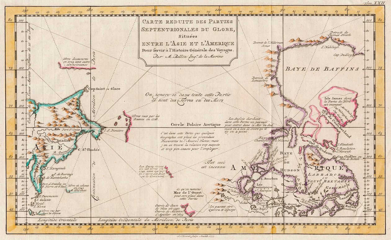 Mapa Asie a Ameriky od Abram van Krevelt