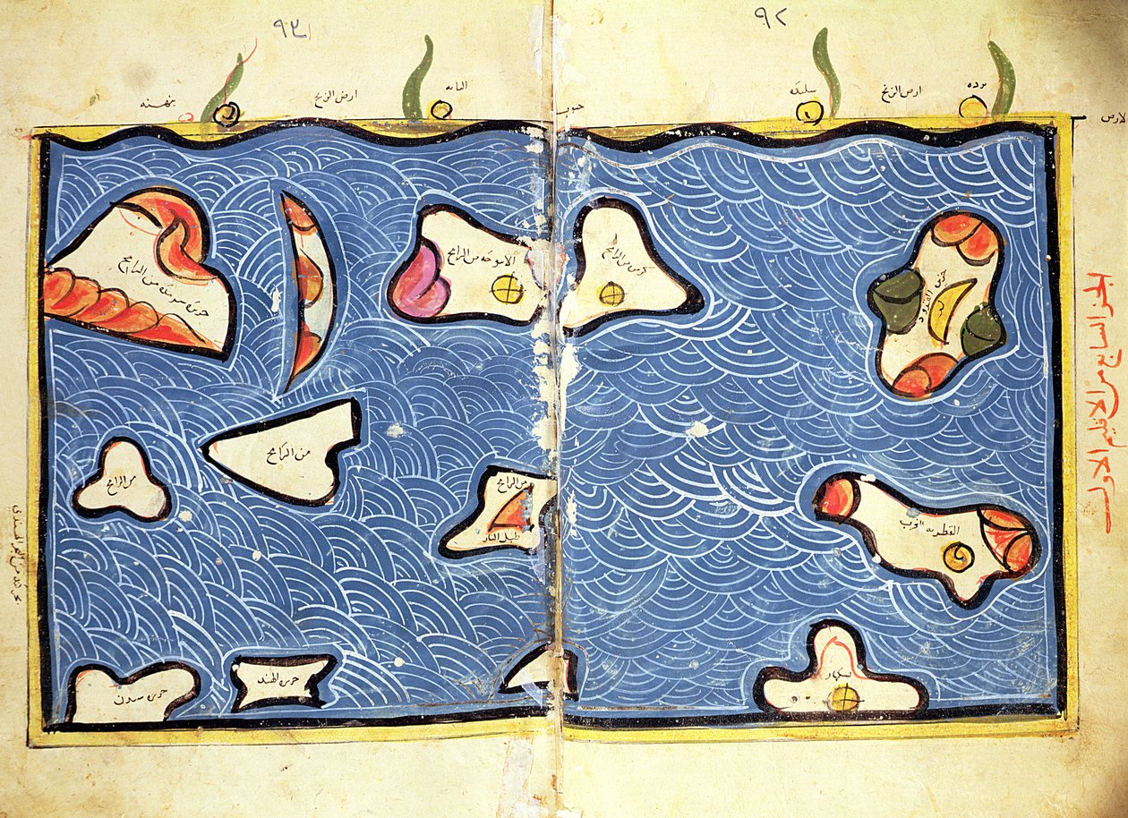 Indický oceán, z atlasu od Abu Muhammad Al Idrisi or Edrisi