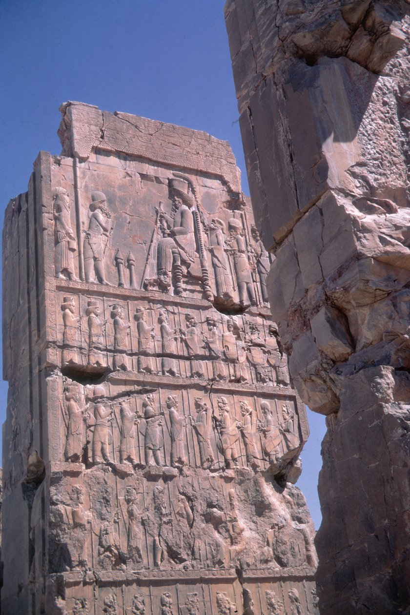 Reliéf sloupu z paláce Darius, Persepolis, Írán od Achaemenid