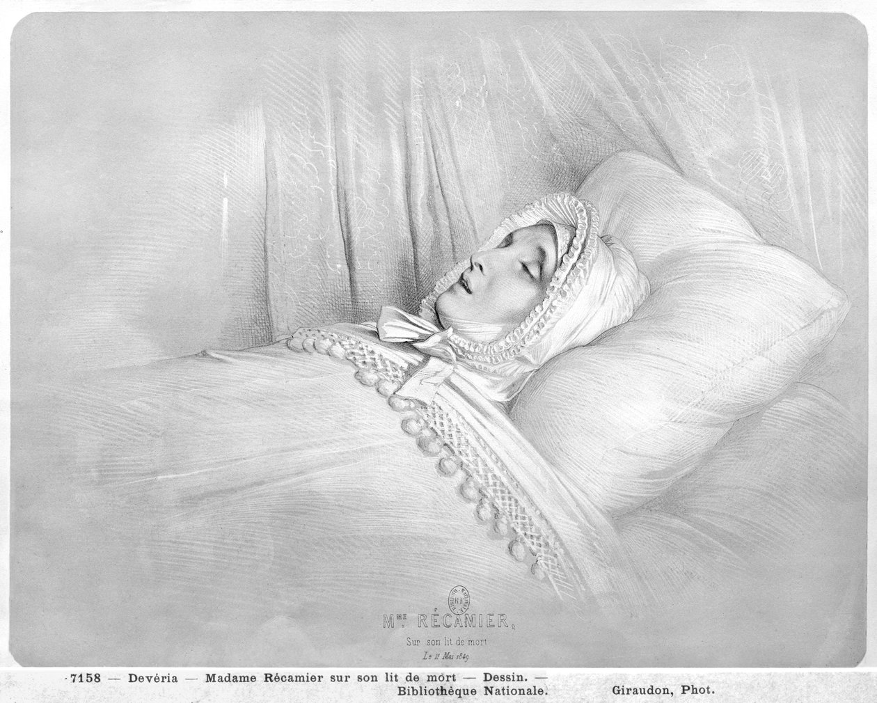 Madame Recamier (1777-1849) na smrtelné posteli, 11. května 1849 od Achille Devéria