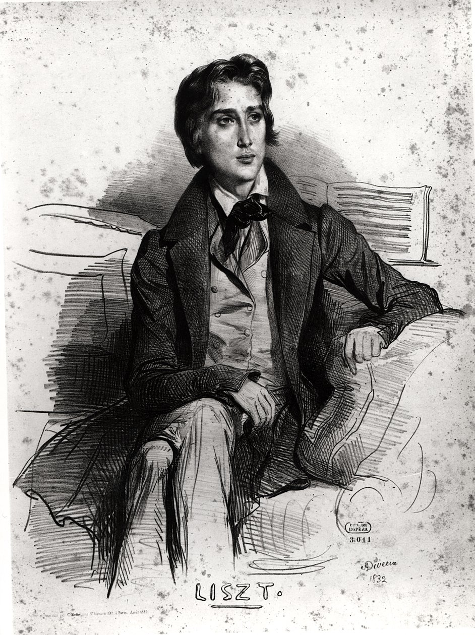 Portrét Franze Liszta (1811-86) srpen 1832 od Achille Devéria