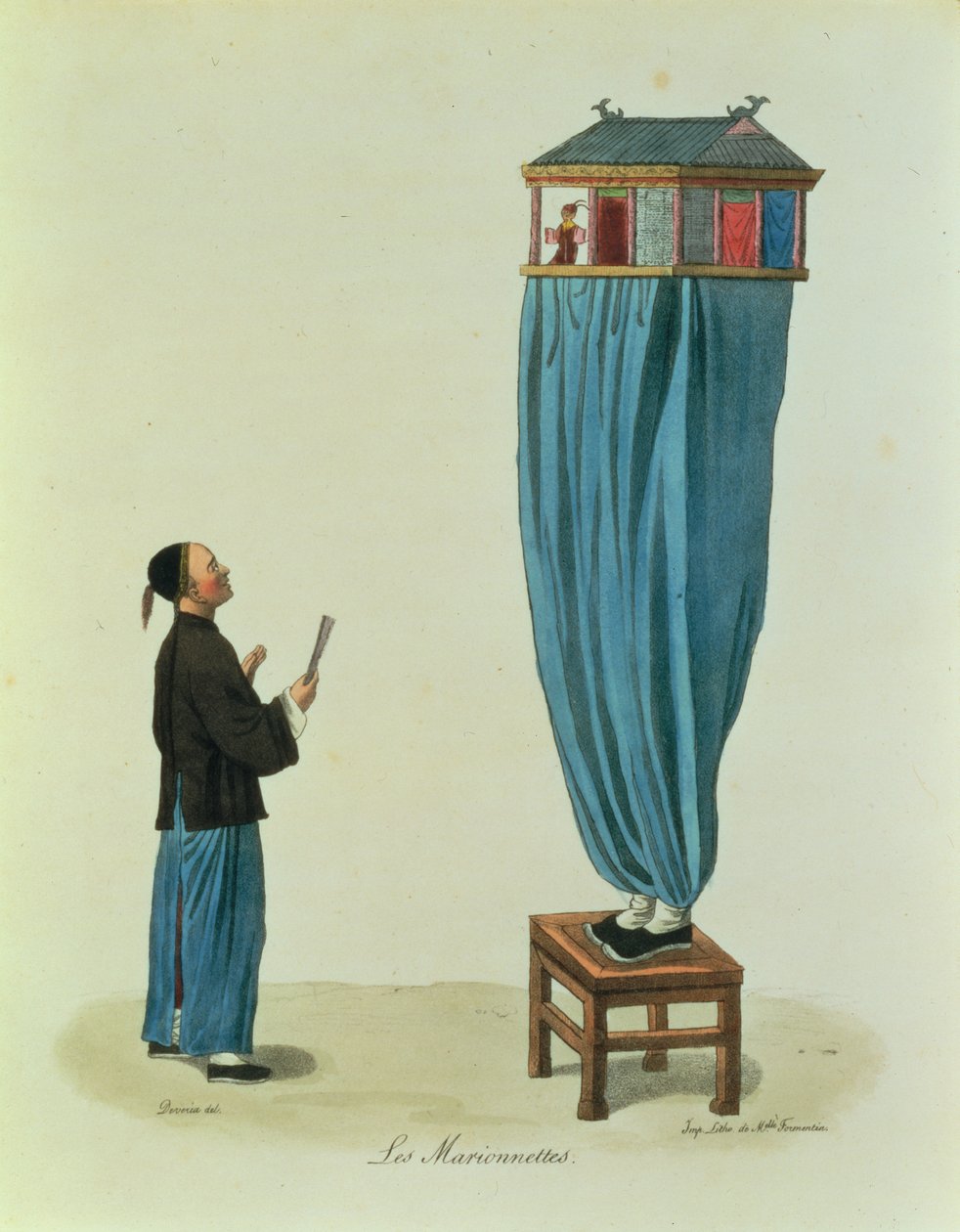 The Puppets, vyryl Mlle. Formentin, hospoda. 1824-27 (po 89861) od Achille Devéria