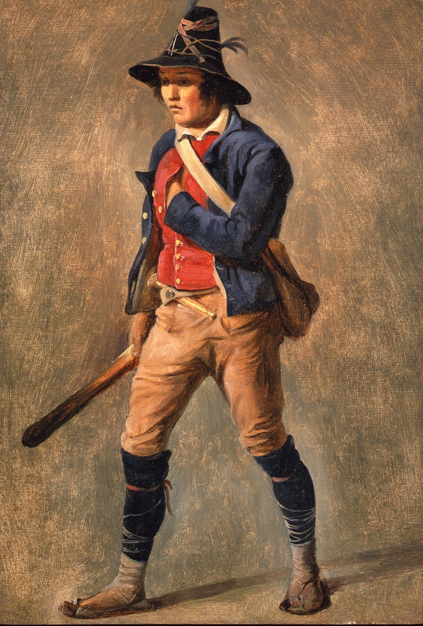 Jedna z dvojice italských studií, 1820 (olej na papíře položeném na plátně) od Achille Etna Michallon