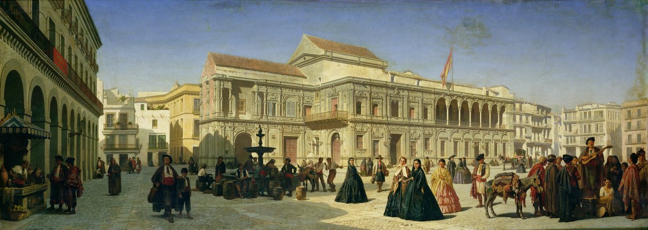 Plaza de San Francisco a Ayuntamiento v Seville od Achille Zo