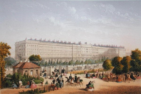 Hyde Park Gardens, cca 1862 (barevné lito) od Achille Louis Martinet