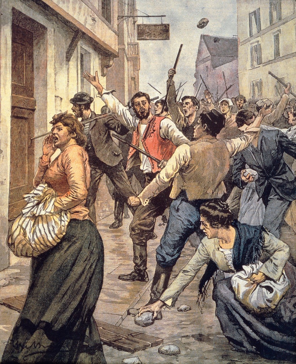 Antisemitské nepokoje na Moravě, Achille Beltrame (1871-1945), z La Domenica del Corriere, 12. listopadu od Achille Beltrame