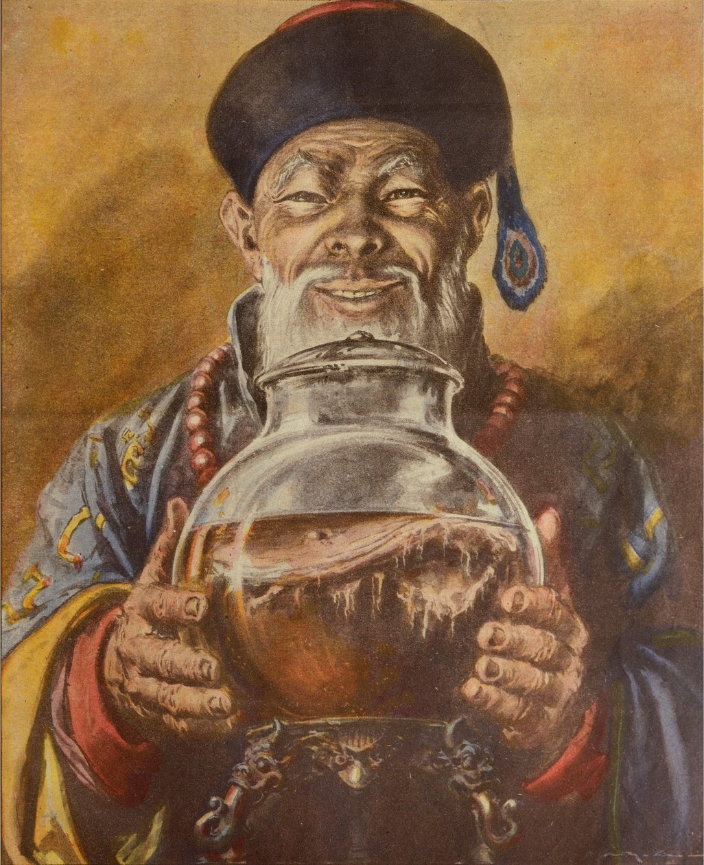 Čínská houba, Achille Beltrame, ilustrace, ilustrátor Walter Molino (1915-1997), z La Domenica del Corriere od Achille Beltrame