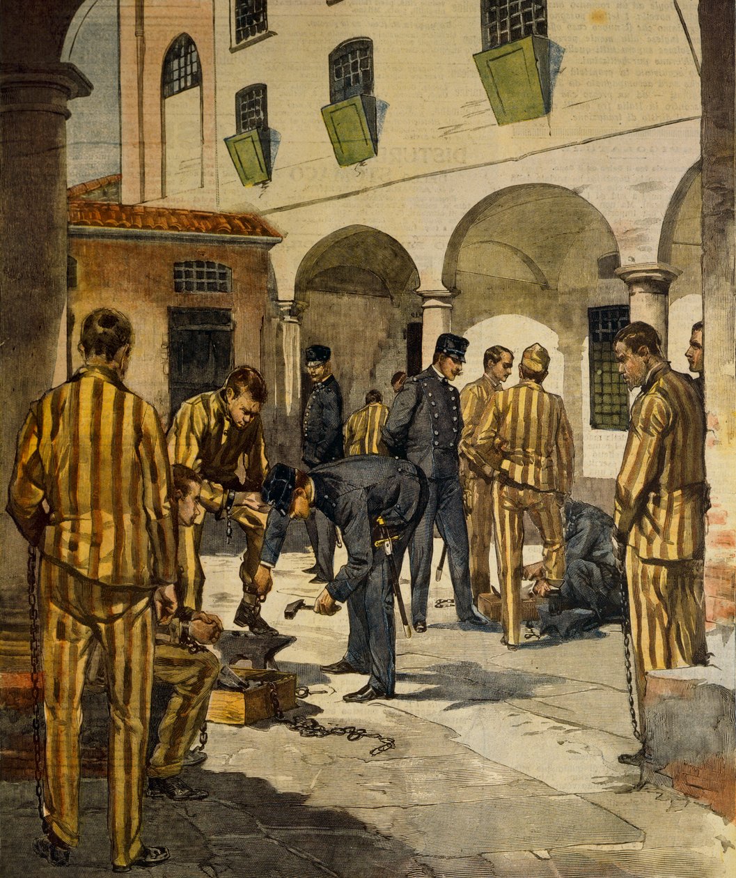 Občanské reformy: zrušení řetězů v italských věznicích, Achille Beltrame (1871-1945), z La Domenica del Corriere, 3. října 1902 od Achille Beltrame