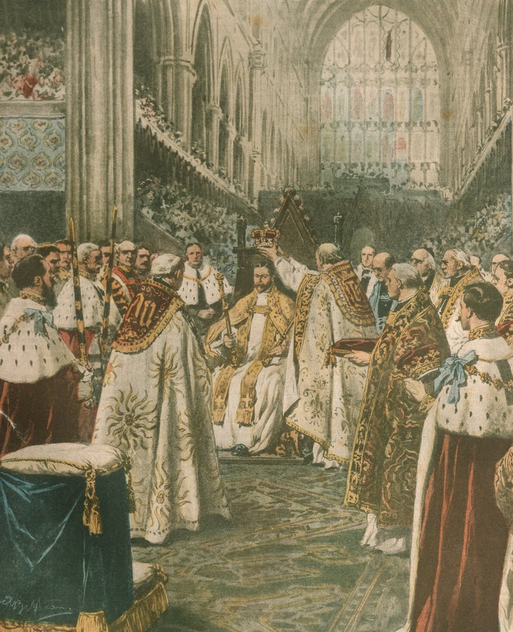 Ilustrace na obálce korunovace krále Jiřího V.; Londýn, Anglie od Achille Beltrame