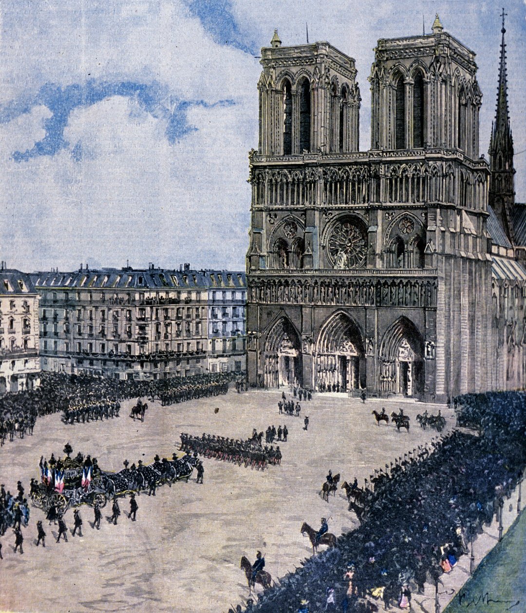 Pohřeb Felixe Faure v katedrále Notre Dame v Paříži v roce 1899 Ilustrace Achille Beltrame od Achille Beltrame