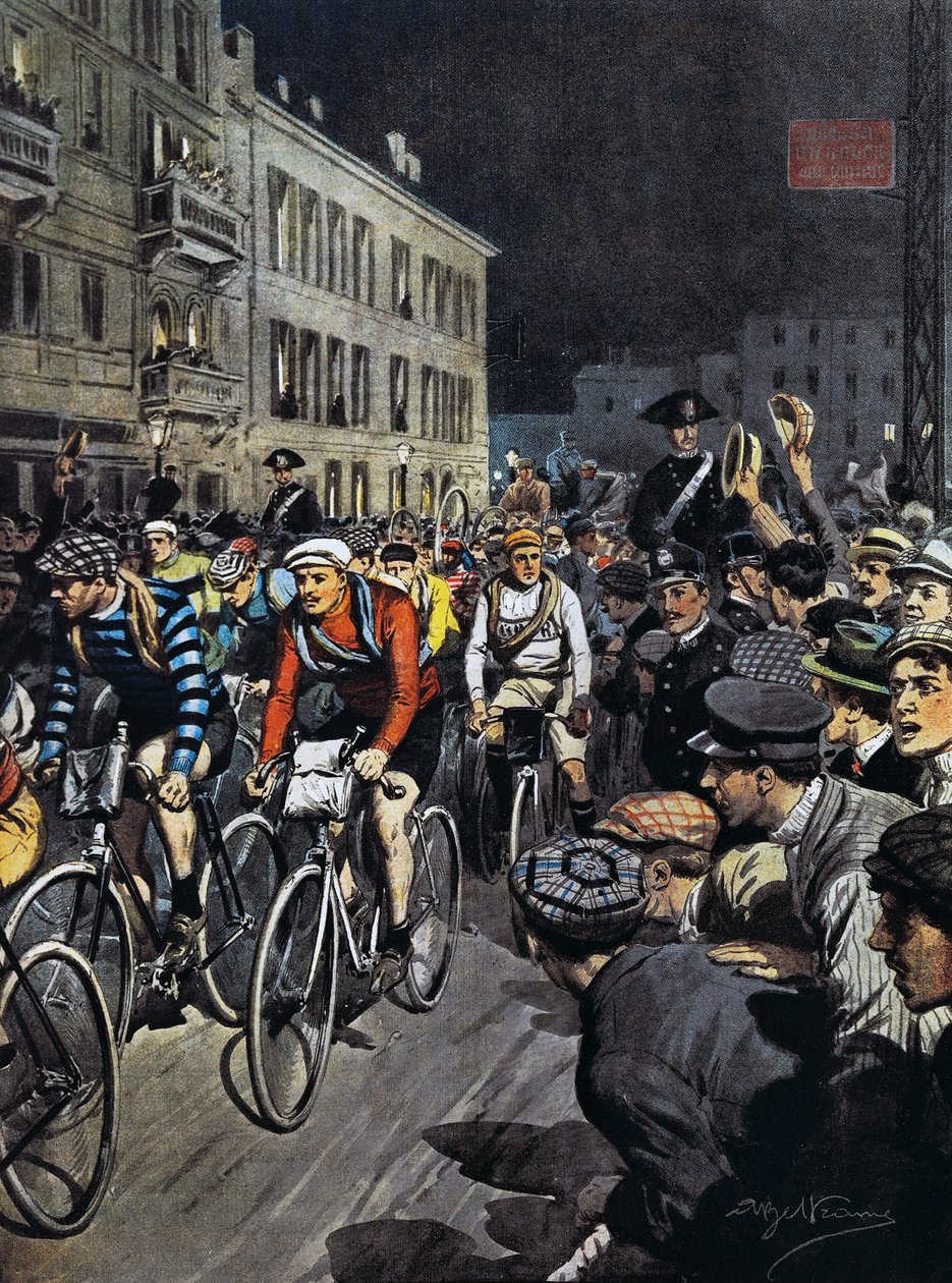 Prohlídka Itálie z Milána, z La Domenica del Corriere, Itálie od Achille Beltrame