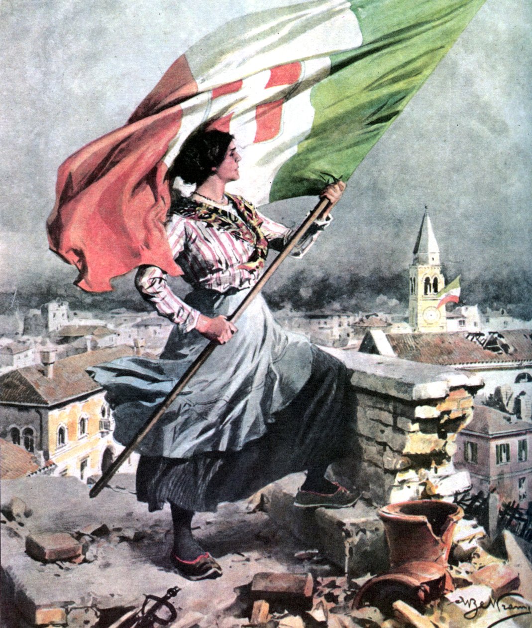 První světová válka 1915 1918 Itálie-Vittorio Veneto od Achille Beltrame