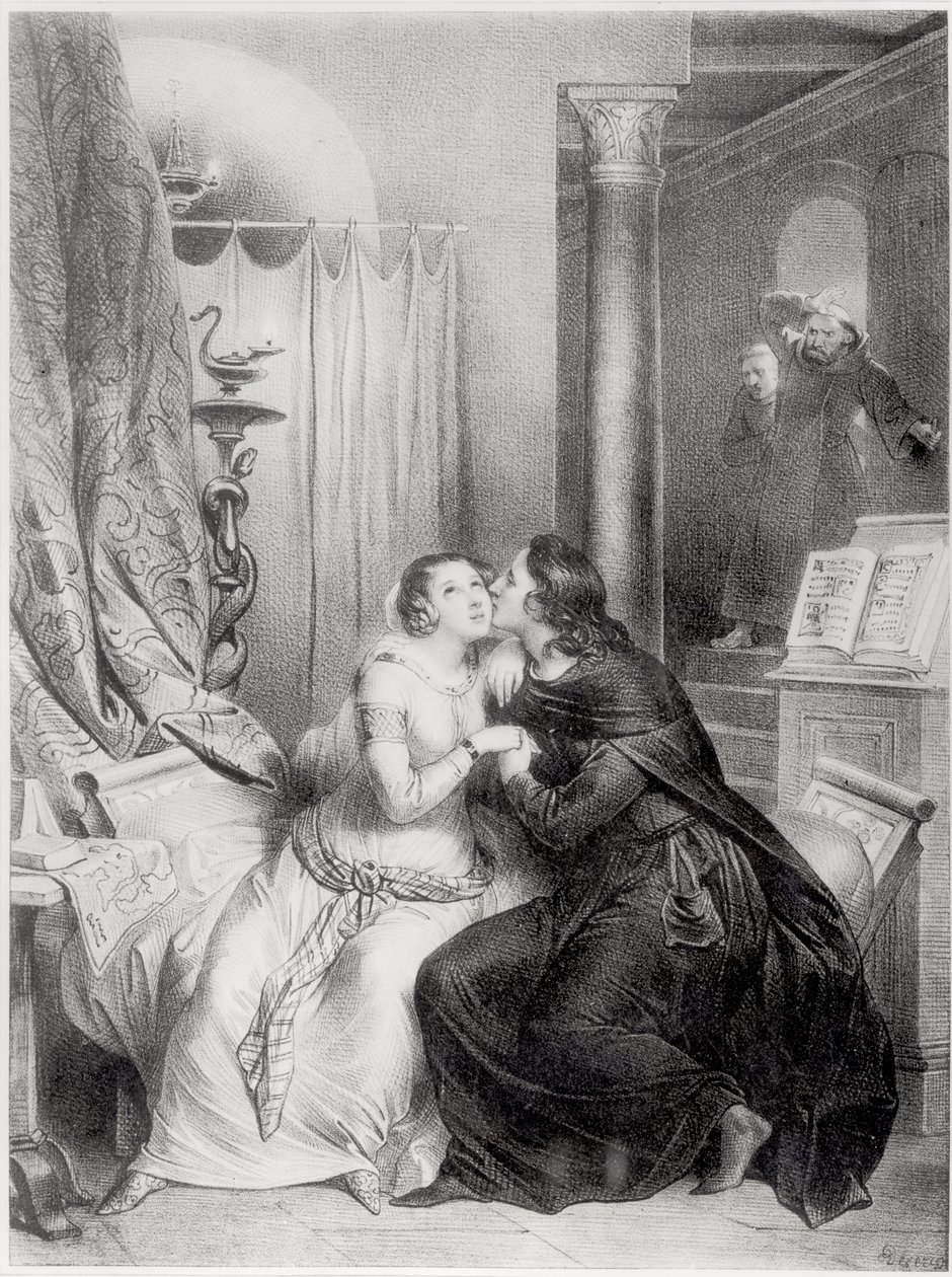 Heloise a Abelard od Achille Devéria