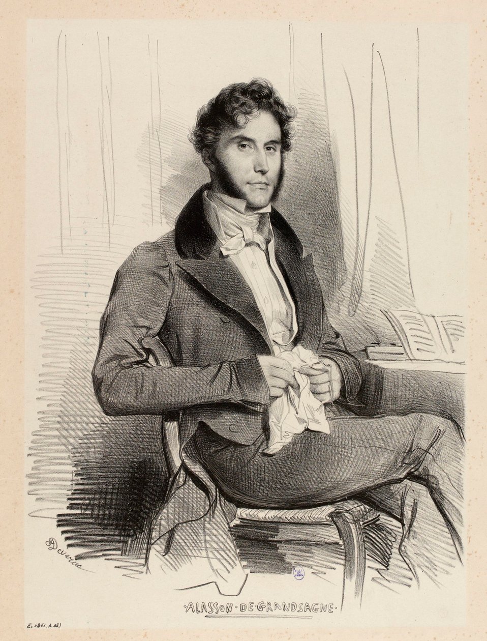 Portrét Ajassona de Grandsagne od Achille Devéria