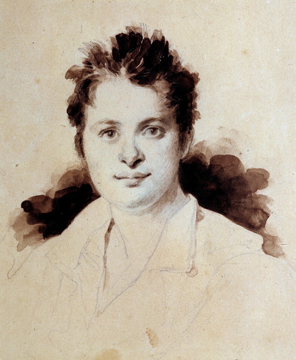 Portrét francouzského spisovatele Honore de Balzac (1799-1850) mladý Kresba Achilles Deveria (1800-1857) 19. stol. Chantilly, Conde Museum. Coll. Lovenjoul. Oprávnění k podání žádosti na Institut de France od Achille Devéria