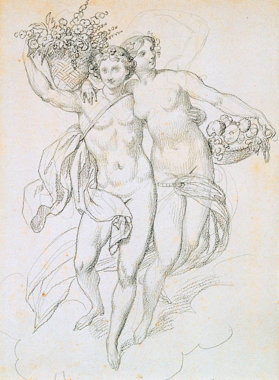 Psyche a Cupid, c1820-1857 od Achille Devéria