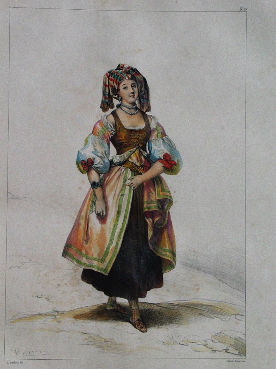 Žena v ruských šatech, c. 1843 od Achille Devéria