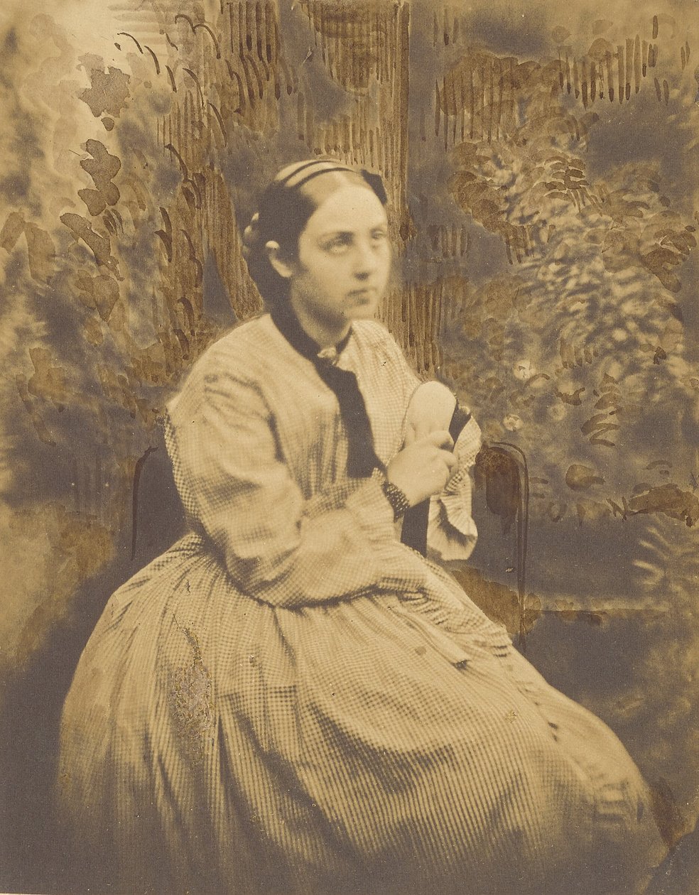 [venkovní portrét mladé dámy, pravděpodobně Cécile Devéria] od Achille Devéria