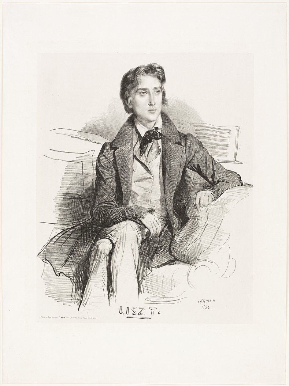 Portrét Franze Liszta od Achille Devéria