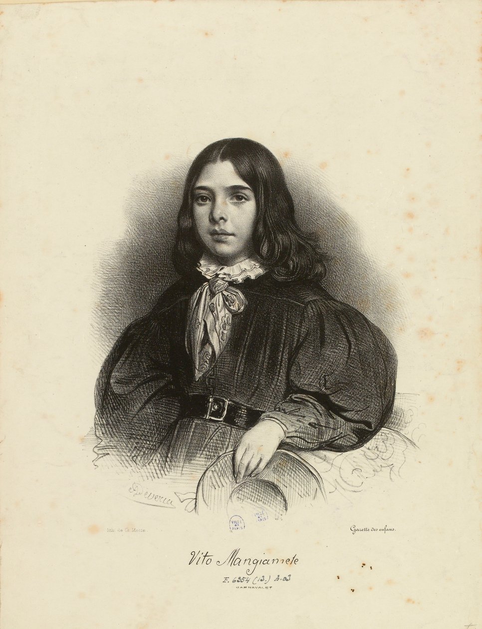 Portrét Vita Mangiamele 1827-1897, 1839. od Achille Devéria