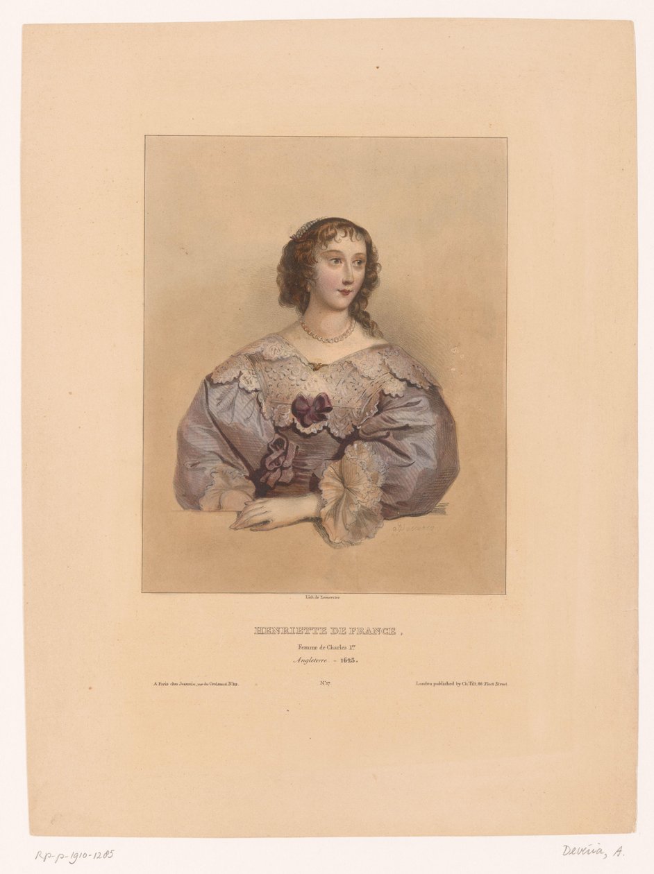 Portrét Henrietty Marie z Francie Henrietta de France, femme de Charles 1er (titul na objektu) Modely slavných malířů (název série) od Achille Devéria