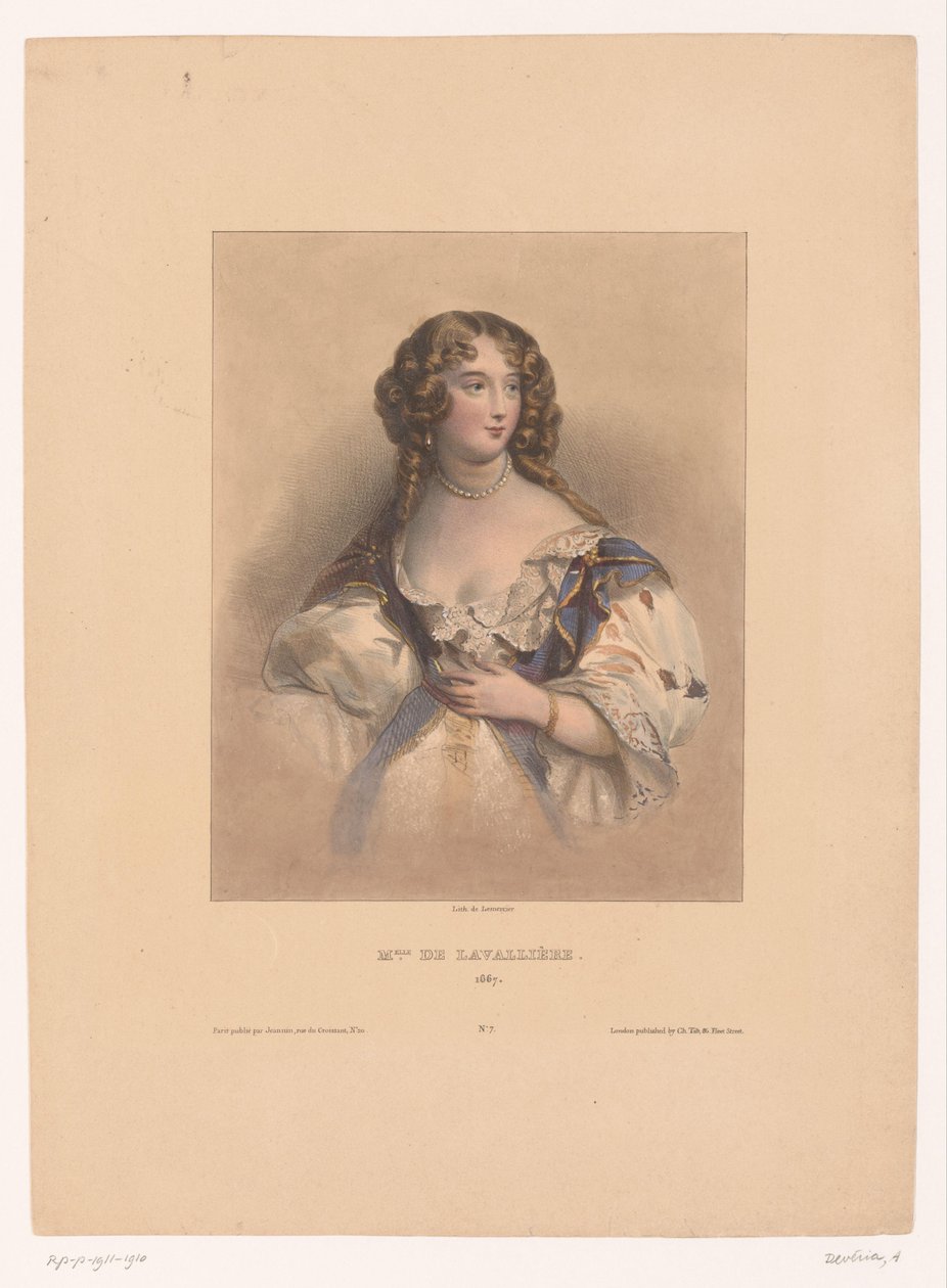 Portrét Louise de La Valliere Slečna de Lavallière, 1667 (titul na předmětu) od Achille Devéria