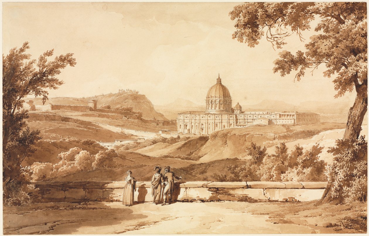 Pohled na St. Peters, Řím od Achille Etna Michallon