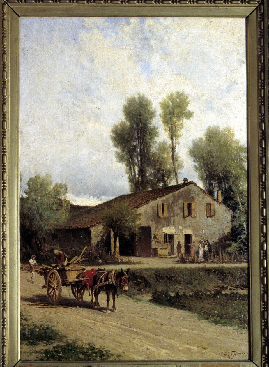 Rodiště Giuseppe Verdiho v Roncole di Busseto od Achille Formis Befani