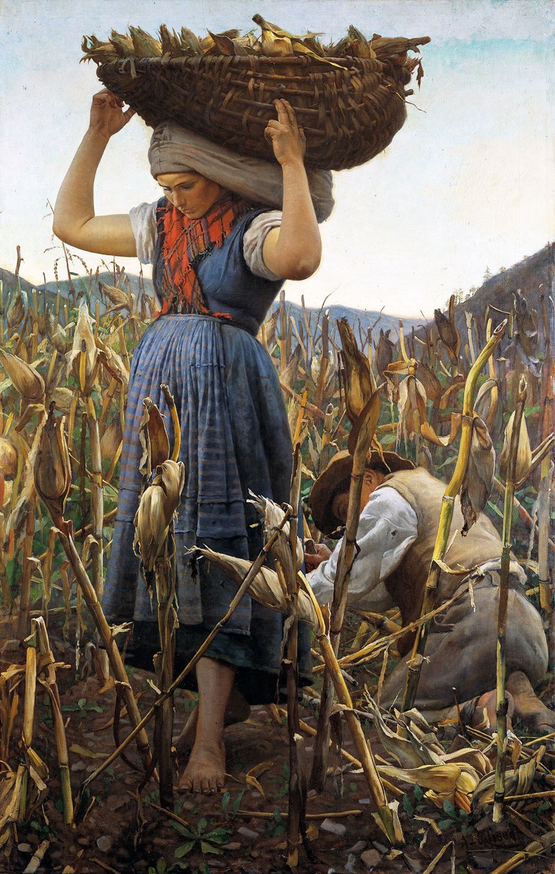 Sklizeň kukuřice, 1881. od Achille Glisenti