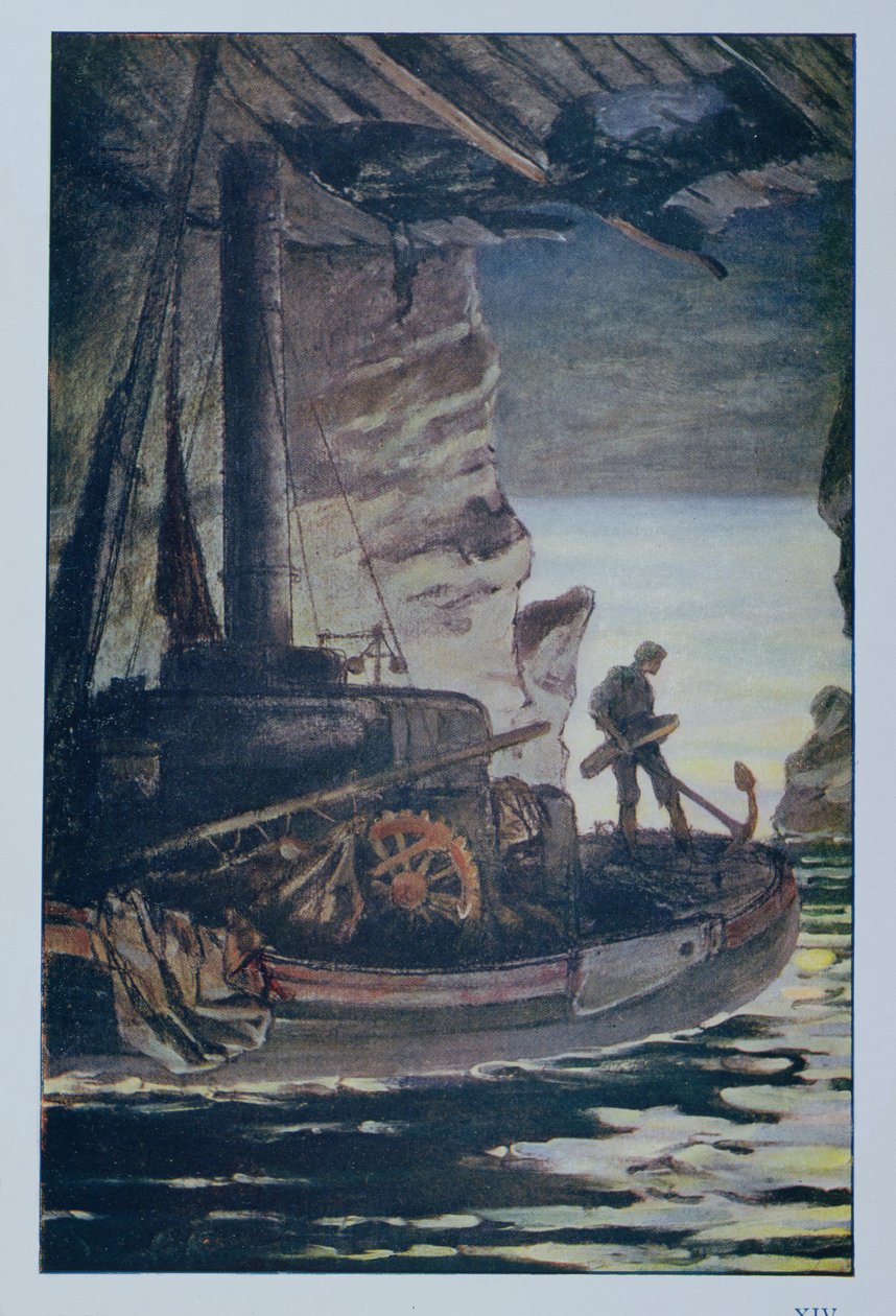 Ilustrace z The Workers of the Sea od Victora Huga (1802-85) 1923 od Achille Granchi Taylor