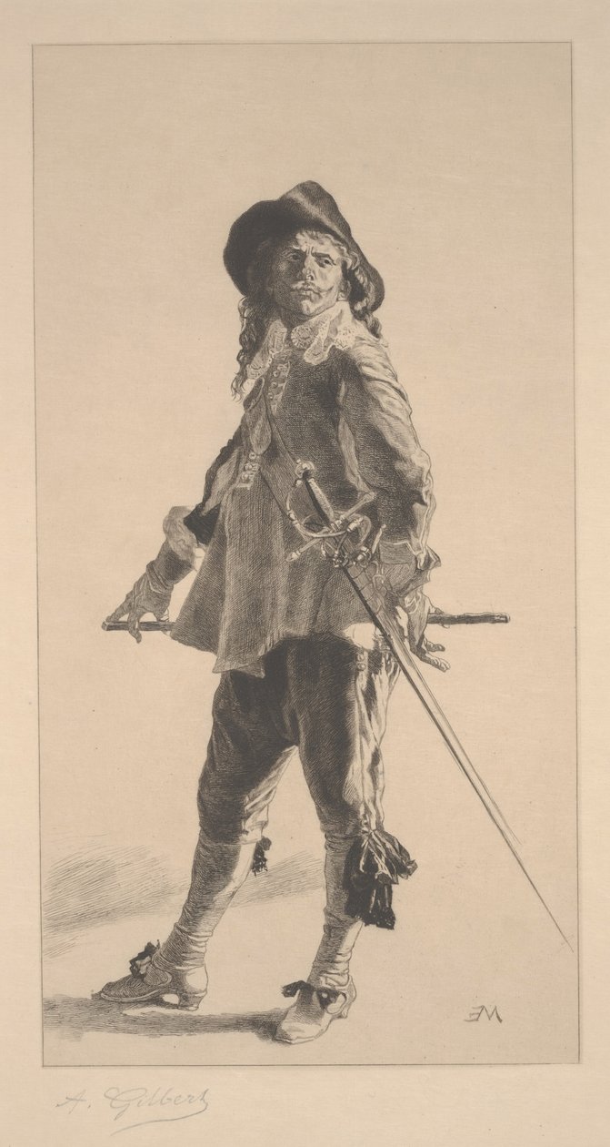 The Duelist, tisk vytvořil Jean ?Louis ?Ernest Meissonier od Achille Isidore Gilbert