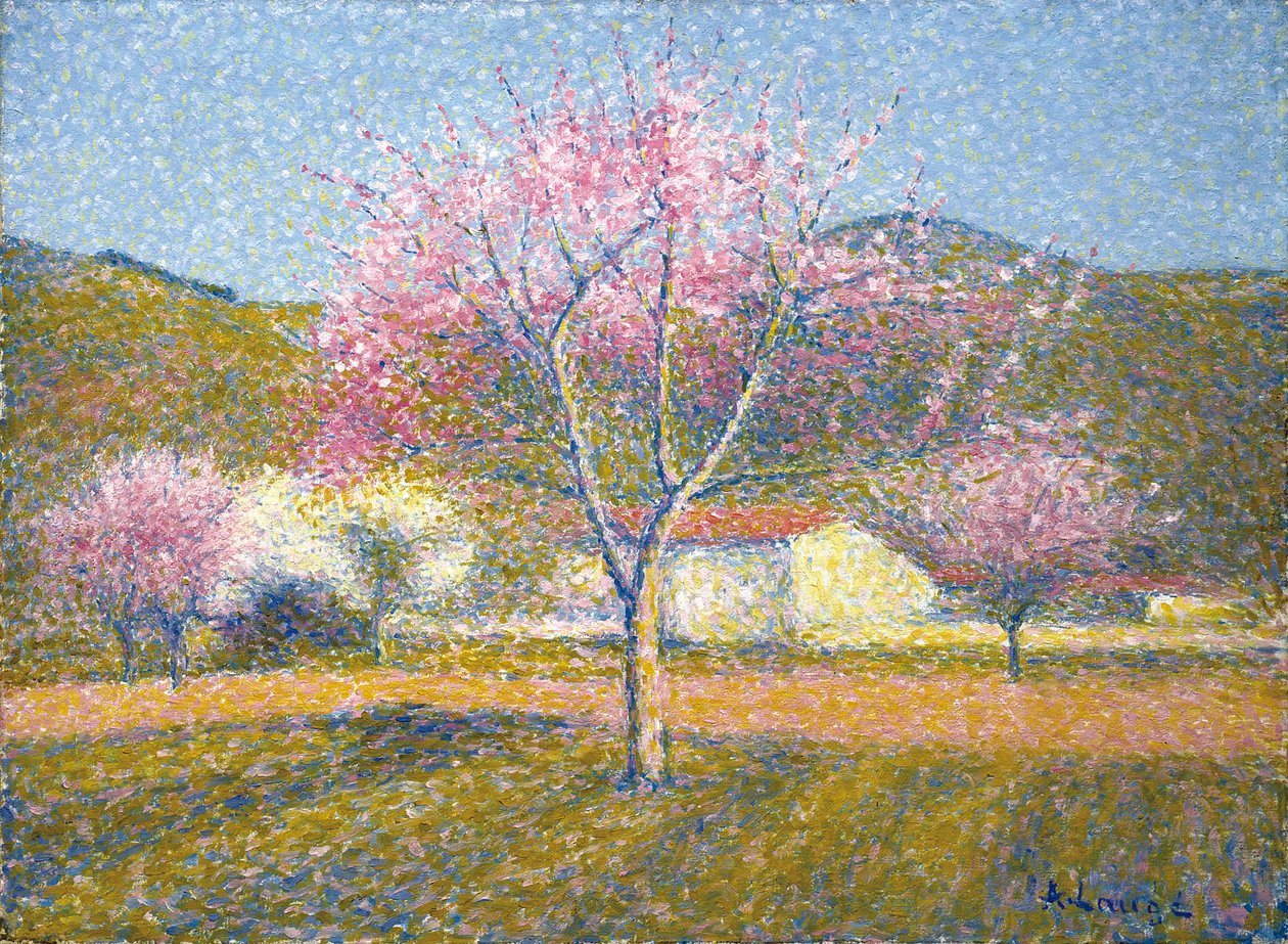 Orchard In Springtime (Jabloně v květu) (olej na bavlněné látce) od Achille Lauge