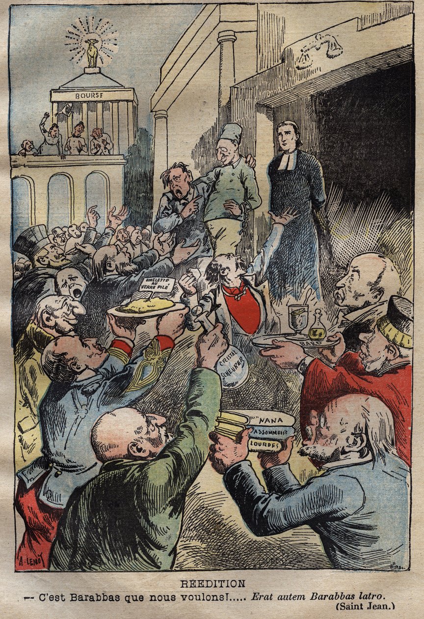 Dreyfus case - Reissue - Barabbas we want!... Erat autem Barabbas latro - ilustrace Achille Lemot (1846-1909) - 