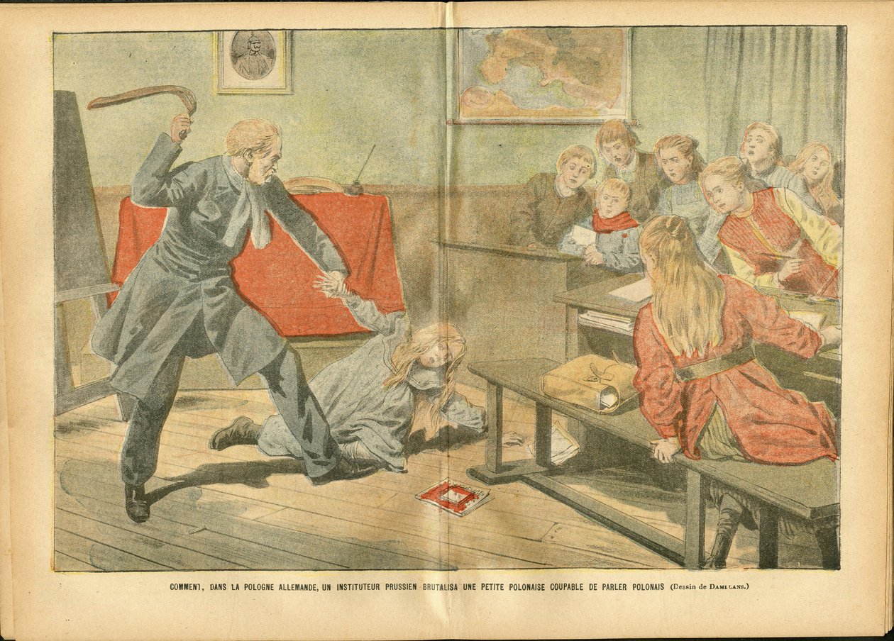 Ilustrace Achille Lemot (1846-1909) v Le Pelerin, 2.12.06 - Výuka, Polsko, Trest - Učitel od Achille Lemot